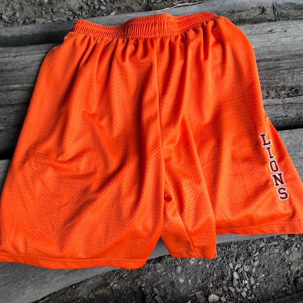 Orange mesh shorts
